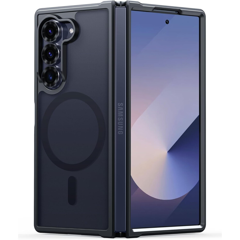 Compatible With Samsung Galaxy Z-Fold-6 Case: Matte Slim Magnetic Military-Grade Drop Protection Tpu Cover (-Ydx) Black 9405492097339