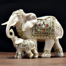 Statue d'éléphant blanc cassé – Sculpture de table africaine, décoration de bureau et d'intérieur, cadeau idéal (compatible avec les
