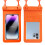 Capa universal impermeável para celulares de até 7 polegadas, capa transparente para tela sensível ao toque com cordão – compatível com todos 3