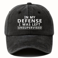 Șapcă urbană din bumbac, 1 buc., cu imprimeu în relief „In My I Was Left Unsupervised”, protecție solară reglabilă, unisex, lavabilă la