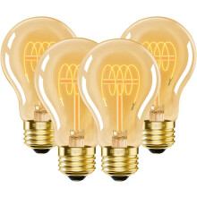 Ampoules Edison A19VintaYANTON, lot de 4, 4 W (équivalent 40 W), lumière chaude ambrée 2200 K, culot E26, dimmables, 300 lm, design spirale antique
