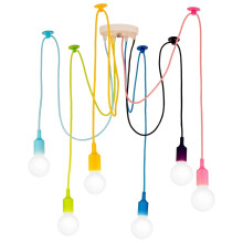 Suspension araignée à 6 bras, silicone et polyester, culot E26,