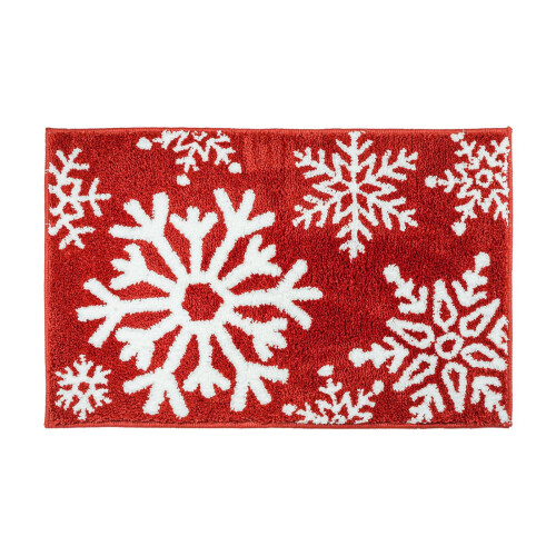 Christmas Snowflake Bath Mat, Super Absorbent Plush Rug