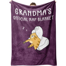 Grandma Gift Blanket 60"x50", Purple – Compatible with Grandmother, Nana, Nan, Nanny – Birthday, Mother's Day, Christmas