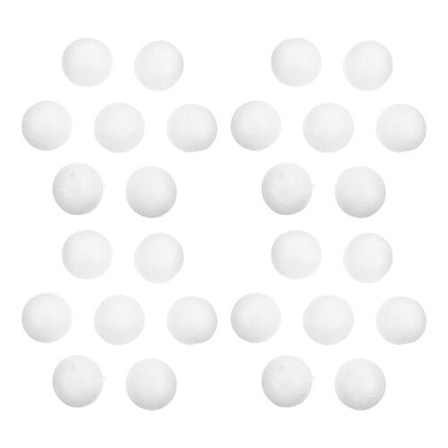 100Pcs White Foam Balls Solid Polystyrene Round Craft Balls for DIY Holiday Decorations