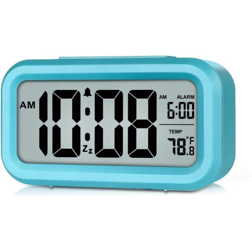 Digital väckarklocka med temperaturdisplay Mintgrön