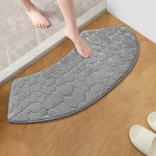 Tapis de bain incurvé Qocolhg, tapis de douche d'angle, antidérapant, absorbant, lavable en machine – Gris, compatible avec les douches standard