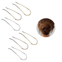 Horquillas para el cabello en forma de U, chapadas en oro, 11,7 cm (4,6 pulgadas), paquete de 6