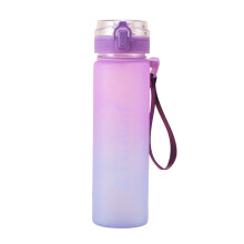 Garrafa de água de plástico roxa degradê 800ml