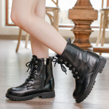 Stylish Faux Lined Leather Ankle Boots For Girls Casual Winter Footwear With Non Slip Sole
