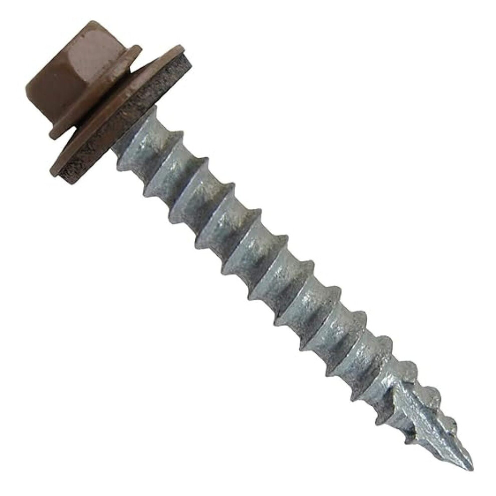 #14 Metal Roofing Screws (250 Pcs, 1-1/2") Light Brown Hex Head, Self-Tapping For Metal-To-Wood, Epdm Washer, Compatible With Corrugated Roofing 9071309977400