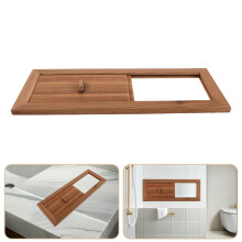 Grille d'aération de sauna en bois beige 33,5 x 12,2 cm