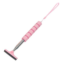 Pink Car Rearview Mirror Wiper Cleaner Tool Stainless Steel Adjustable Handle for Car Use 18.5 inches