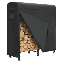 4ft Heavy-Duty Outdoor Firewood Rack with Weather-Resistant 600D Cover – Indoor/Outdoor Log Storage for Fireplace