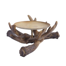 Suport de lumânare rustic cu cerb, decor rustic
