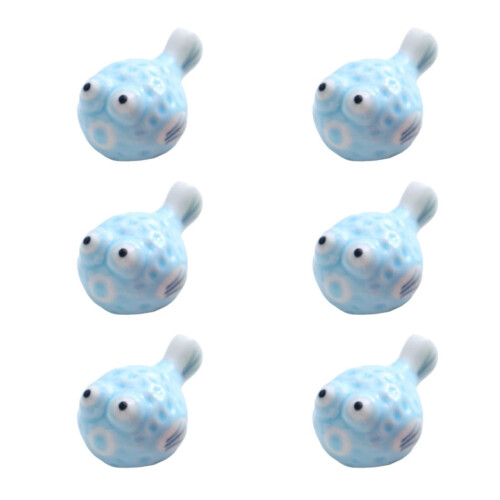 Ceramic pufferfish chopstick holder set of6