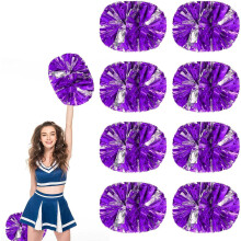 8 PCS Metallic Cheerleading Pom Pom for Team Spirit Sports Dance Cheering Kids Adults