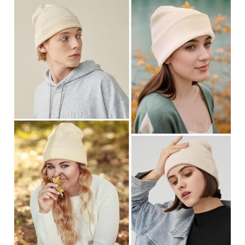 Βαμβακερό καπέλο σκούφο Unisex διπλής στρώσης ζεστό χειμωνιάτικο πλεκτό 2