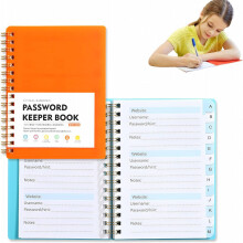 Mini Spiral Password Keeper Book (5.7"x4.3") with Alphabetical Tabs – Compact, Durable Organizer for Logins & URLs