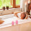 NestE2x3" Ροζ Κεριά Pillar, Άοσμο, Χωρίς Στάγδην, Επίπεδη Καπάκι, 24ωρη Καύση, για Δείπνο, 5