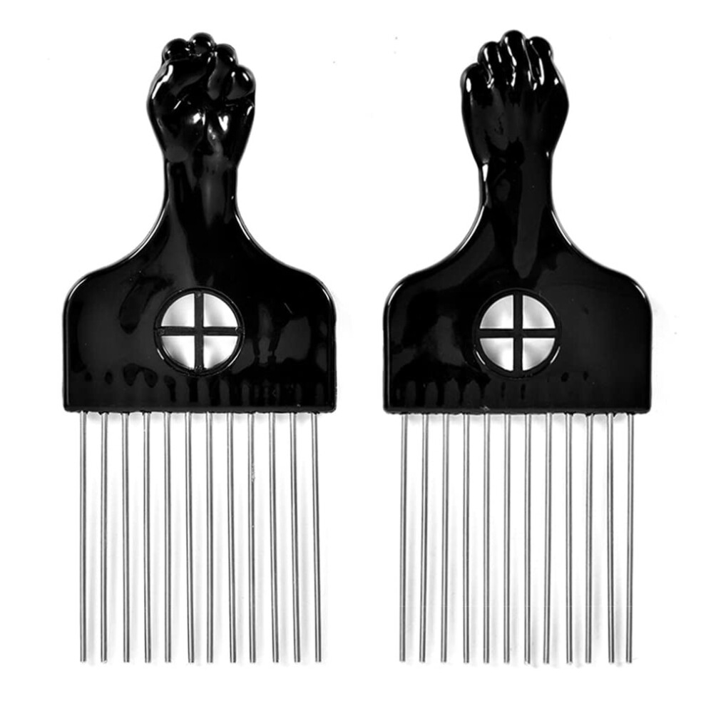 Black Metal Afro Hair Pick Â 2 Pack