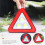 Red Reflective Road Safety Triangle for Car with LED Lights and Durable Plastic Material 6