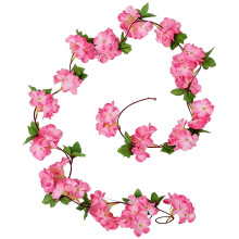 Guirlanda artificial de flores de cerejeira rosa, 2,3 metros (7,5 pés)