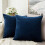 Βελούδινα καλύμματα μαξιλαριού Euro Sham 24x24" (2 τεμάχια), σκούρο μπλε, εξαιρετικά 1