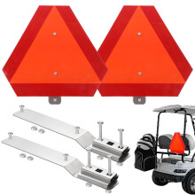 2 PCS Slow Moving Vehicle Signs with Mounting Bracket, Reflective Honeycomb Aluminum Triangles for Golf Cart, Tractor, Sightseeing Vehicle
