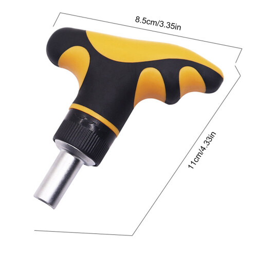 T Handle Ratcheting Driver 1/4” Ratcheting Bit Driver T Handle 1/4 Extension Socket Drill Bit Holder Hand Tool 1