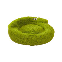 Cama portátil e quentinha para cães e gatos, 40 cm, em tecido xadrez macio.