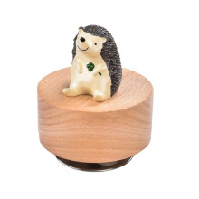 Drehbare Spieluhr aus Holz mit Tierfigur – 1 Stück