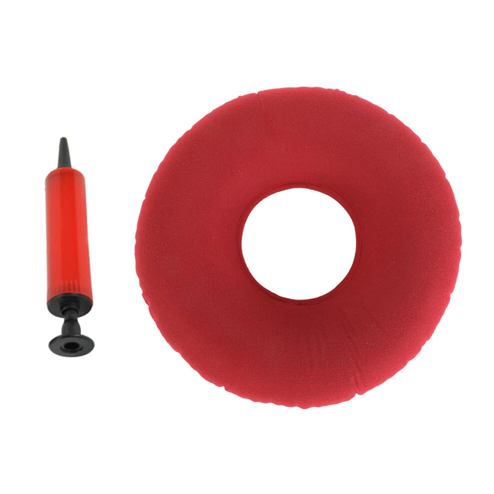 Red Inflatable Donut Cushion Coccyx Pressure Relief Bed Sores Seat Pad For Sores Pregnancy