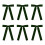 Set di fiocchi per albero di Natale in velluto, verde, 6 pezzi 2