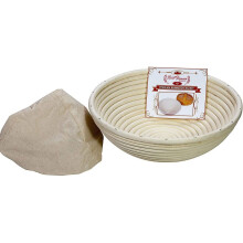 Premium Round Bread Banneton Basket with Liner - Perfect Brotform Proofing Basket for Making Beautiful Bread (8 inch)