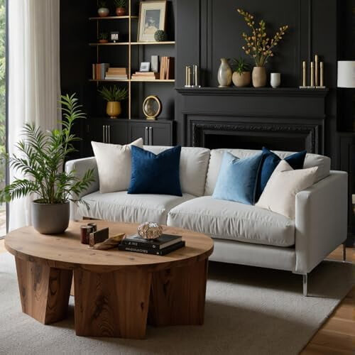 Βελούδινα καλύμματα μαξιλαριού Euro Sham 24x24" (2 τεμάχια), σκούρο μπλε, εξαιρετικά 2