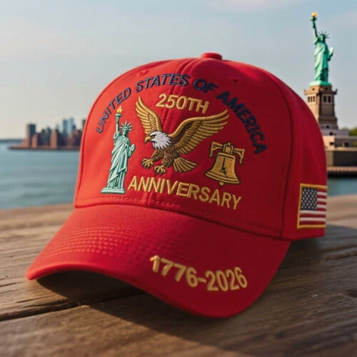 Καπέλο Bald Eagle για την 250ή επέτειο των ΗΠΑ – Ρυθμιζόμενο πατριωτικό πλυμένο καπέλο
