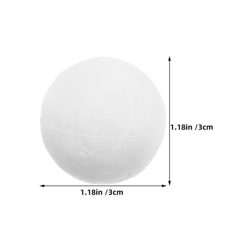 100Pcs White Foam Balls Solid Polystyrene Round Craft Balls for DIY Holiday Decorations 1