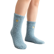 Damen-Thermosocken mit Stickerei, dunkelblau, Einheitsgröße