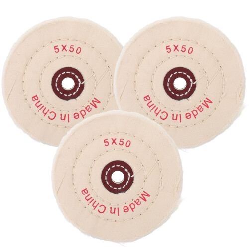 3 Pcs Polishing Wheel Desktop White Cloth Buffing Pads Wheels Buffering Replacement
