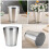 Small Iron Bathroom Trash Bin 1 Set Garbage Storage Container for Homeowners 2