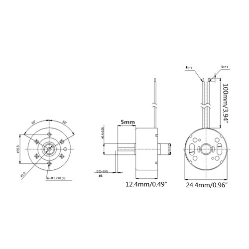 Κινητήρας ισχύος DC1.5V3V4.5V5V6V RF300Ηλιακός κινητήρας για επισκευή παιχνιδιών2Pin2Wire 2