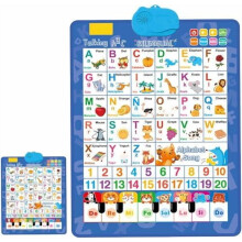 Quadro interativo bilíngue (inglês e espanhol) para crianças de 1 a 6 anos.