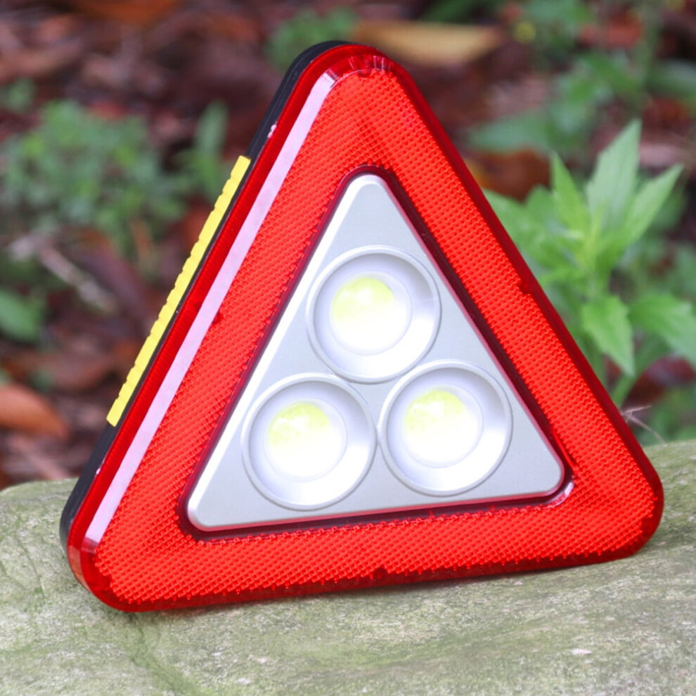 Reflective Road Safety Triangle With Led Lights 1Pc Red 900223241856