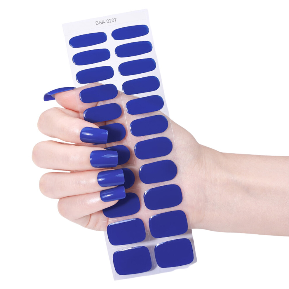 Colorful Gel Nails Stickers 22Pcs Without UV Curing Needed Gel Nails Wraps Full Covers Manicure Nails Decoration