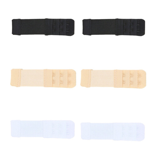 6Pcs Adjustable Bra Extender Clip Soft Elastic 3 Rows 2 Hooks Bra Extension Straps for More Support and Comfortable