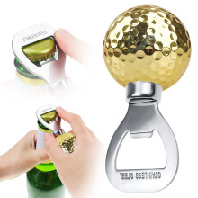 Abrebotellas magnético con forma de pelota de golf, 9x4,2 cm, acero inoxidable.