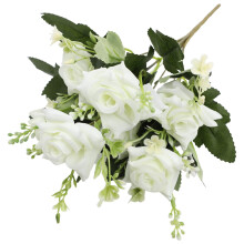 Bouquets de roses artificielles roses pour décoration de mariage, de fête prénatale et de réception – Fleurs artificielles rose poudré pour