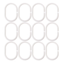 Pack of 12 Plastic Shower Curtain Rings Hook C Shape Bath Drape Shower Rings Removable Blind Rod Loop Accessories