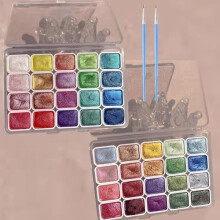 20-Color Shimmer Metallic Watercolor Set, Color-Shifting Paints for Art – Compatible with Watercolor Paper